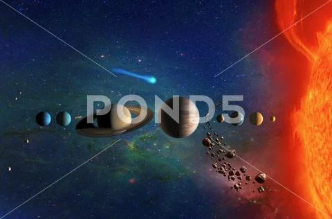 Solar system planets. Science and education background. Illustration ...