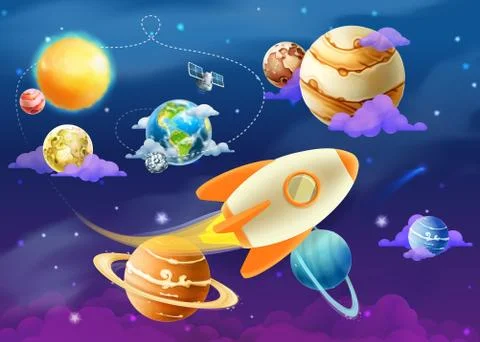 Solar system of planets, vector illustration Stock Illustration