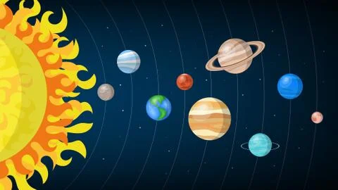 Solar system planets, vector illustration Illustrazione stock