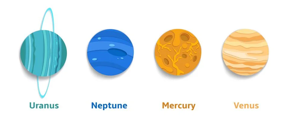 Solar system planets, vector paper cut illustration Stock Illustration