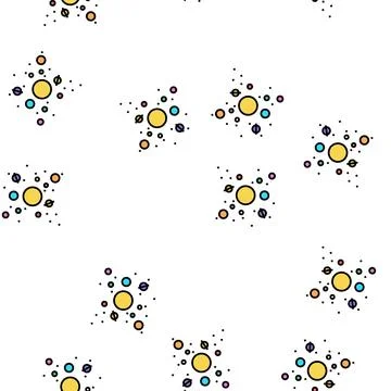 Solar system planets vector seamless pattern Stock Illustration