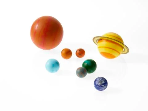 Solar system planets on white background Stock Photos