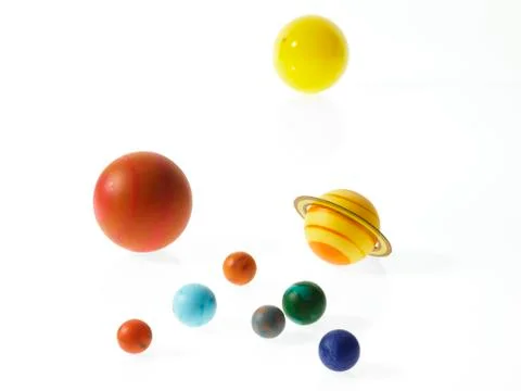 Solar system planets on white background Stock Photos