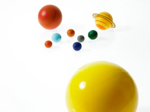 Solar system planets on white background Stock Photos