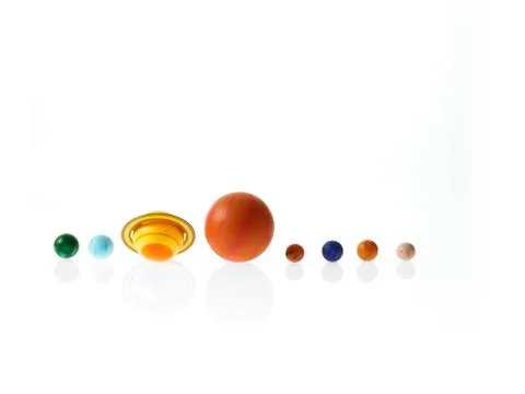 Solar system planets on white background Stock Photos