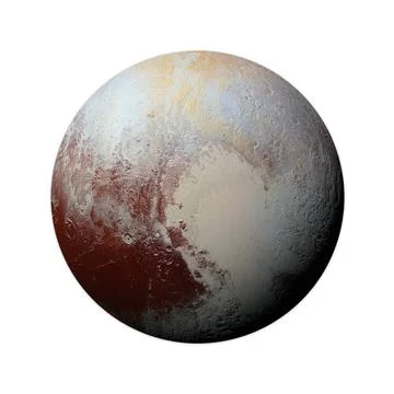 Solar System - Pluto. Isolated planet on white background. Solar System - ... Stock Photos