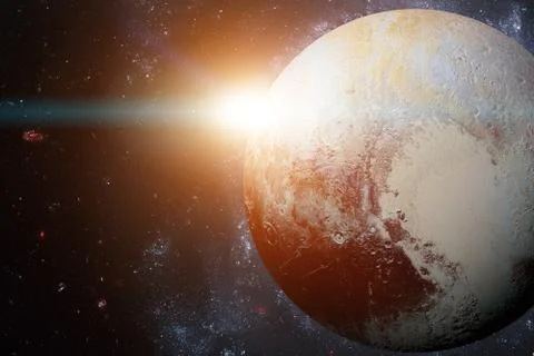 Solar System - Pluto. It is a dwarf planet in the Kuiper belt. Stock Photos