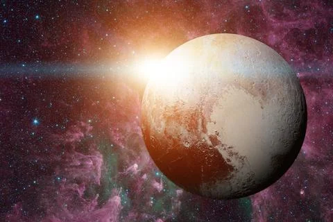 Solar System - Pluto. It is a dwarf planet in the Kuiper belt. Solar Syste... Stock Photos