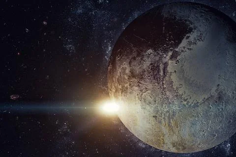 Solar System - Pluto. It is a dwarf planet in the Kuiper belt. Solar Syste... Stock Photos