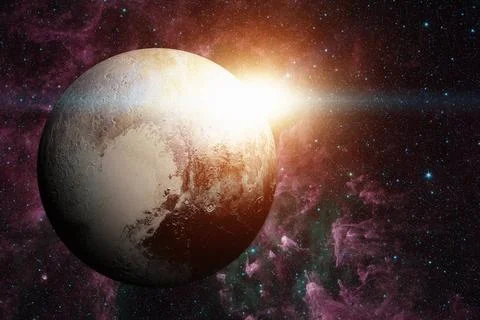 Solar System - Pluto. It is a dwarf planet in the Kuiper belt. Solar Syste... Stock Photos