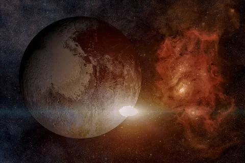 Solar System - Pluto. It is a dwarf planet in the Kuiper belt. Solar Syste... Stock Photos
