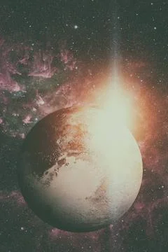 Solar System - Pluto. It is a dwarf planet in the Kuiper belt. Solar Syste... Stock Photos