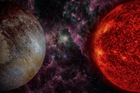 Solar System - Pluto. It is a dwarf planet in the Kuiper belt. Solar Syste... Stock Photos