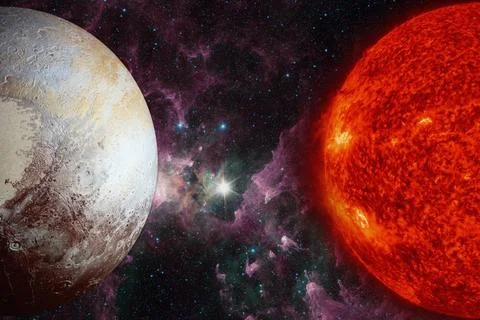 Solar System - Pluto. It is a dwarf planet in the Kuiper belt. Solar Syste... Stock Photos