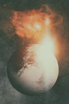 Solar System - Pluto. It is a dwarf planet in the Kuiper belt. Solar Syste... Stock Photos