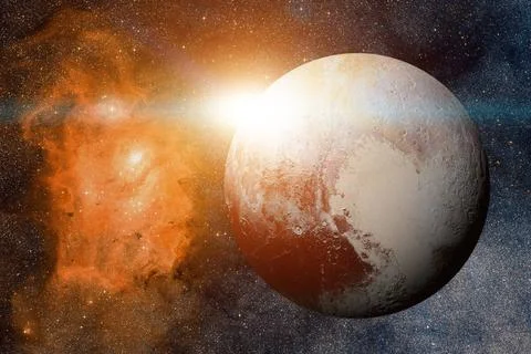 Solar System - Pluto. It is a dwarf planet in the Kuiper belt. Solar Syste... Stock Photos