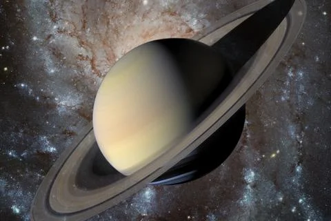Solar System - Saturn. It is the sixth planet from the Sun. Stock Photos