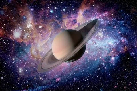 Solar System - Saturn. It is the sixth planet from the Sun. Stock Photos