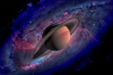 Solar System - Saturn. It is the sixth planet from the Sun. Stock Photos