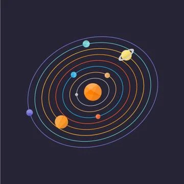 Solar system simple vector illustration Stock Illustration