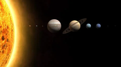 The Solar System. Solar System planets in order of distance from the Sun. イラスト素材