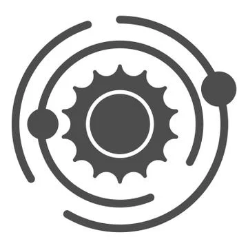 Solar system solid icon. Cosmos vector illustration isolated on white. Galaxy Stock Illustration