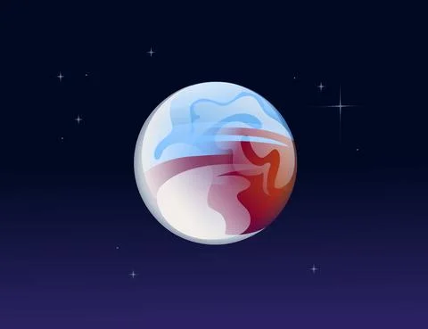 Solar system space object dwarf planet Pluto vector illustration on deep sky Stock Illustration