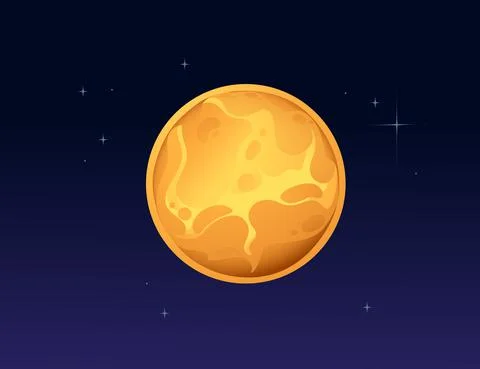 Solar system space object planet Venus vector illustration on deep sky Stock Illustration