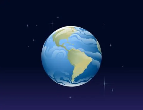 Solar system space object planet Earth vector illustration on deep sky Stock Illustration