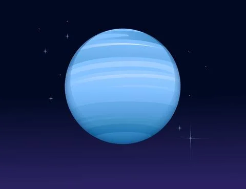Solar system space object planet Neptune vector illustration on deep sky Stock Illustration
