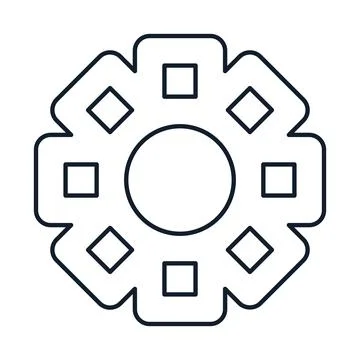 Solar system structure sign in outline style Stock Illustration