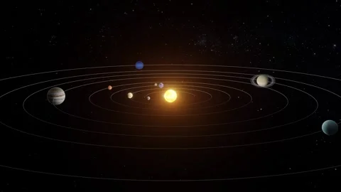 Solar System With sun and all the planets 4K III Stock Footage 270080918