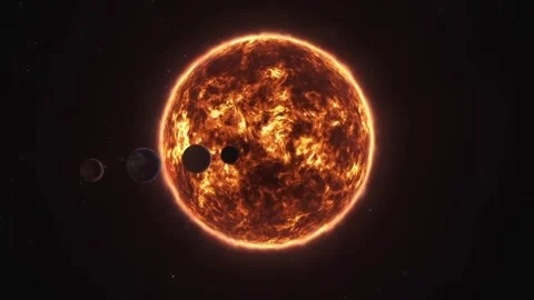 The solar system with sun and planets alignment. Space exploration concept. Stock Footage 337088269