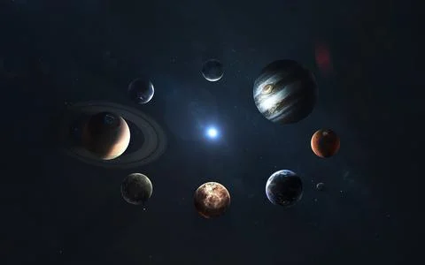 Solar system. Symbol of space exploration. Elements of this image furnished by Illustrazione stock