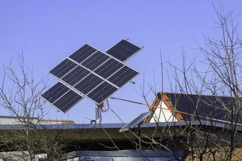 A solar system with tracker Stock Photos