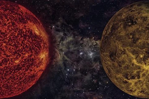 Solar System - Venus. Elements of this image furnished by NASA. Foto stock