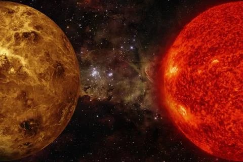 Solar System - Venus. Elements of this image furnished by NASA. Stock Photos