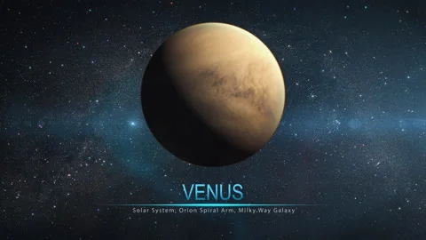 Solar System - Venus. It is the second planet from the Sun. Terrestrial planet. Stock Footage 104735789