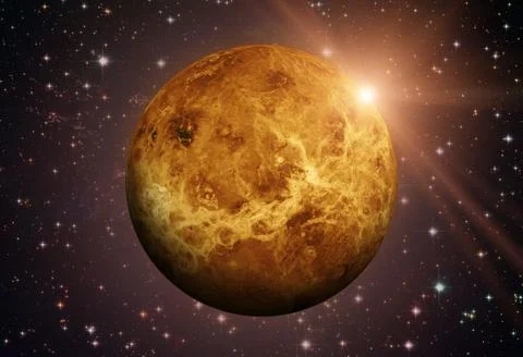 Solar System - Venus. It is the second planet from the Sun. Foto stock