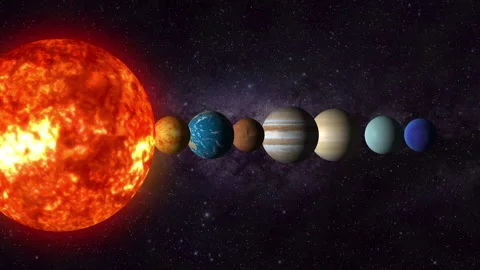 Solar system video showcasing cinematic Animation of Solar Planets revealing fro Stock Footage 299926363