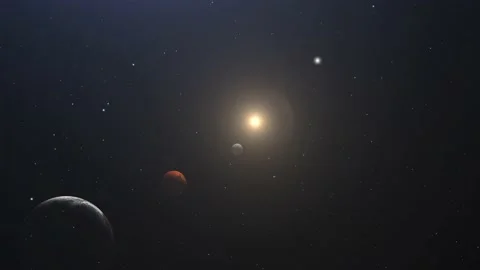 Solar systems in space 4k Stock Footage 233341843