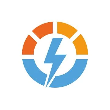Solar tech logo template Pro Vector Stock Illustration