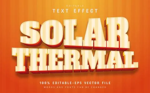 Solar thermal text effect Stock Illustration
