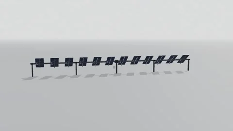 Solar tracker energy 3d loop white background 3D animation seamless loop Stock Footage 341849143