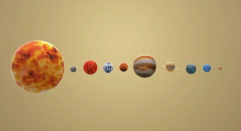 Solar universe 3d rendering for  science or  education content. Stock Illustration