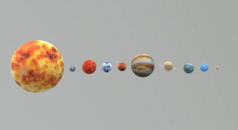 Solar universe 3d rendering for  science or  education content. Stock Illustration