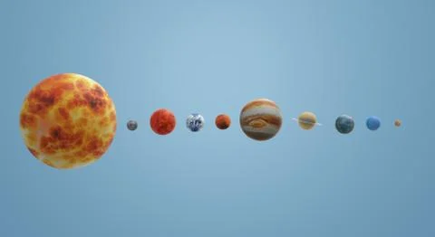 Solar universe 3d rendering for  science or  education content. Stock Illustration