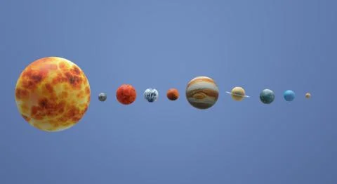 Solar universe 3d rendering for  science or  education content. Stock Illustration