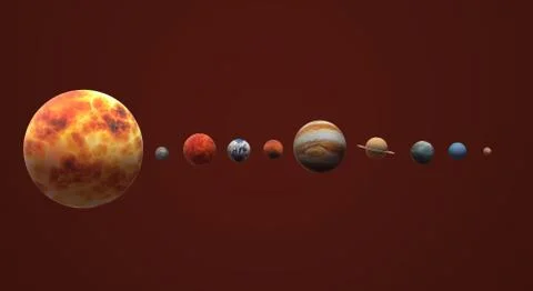 Solar universe 3d rendering for  science or  education content. 库存插图