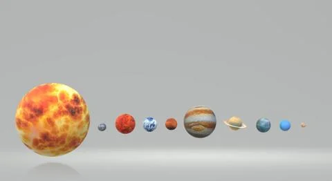 Solar universe 3d rendering for  science or  education content. Stock Illustration